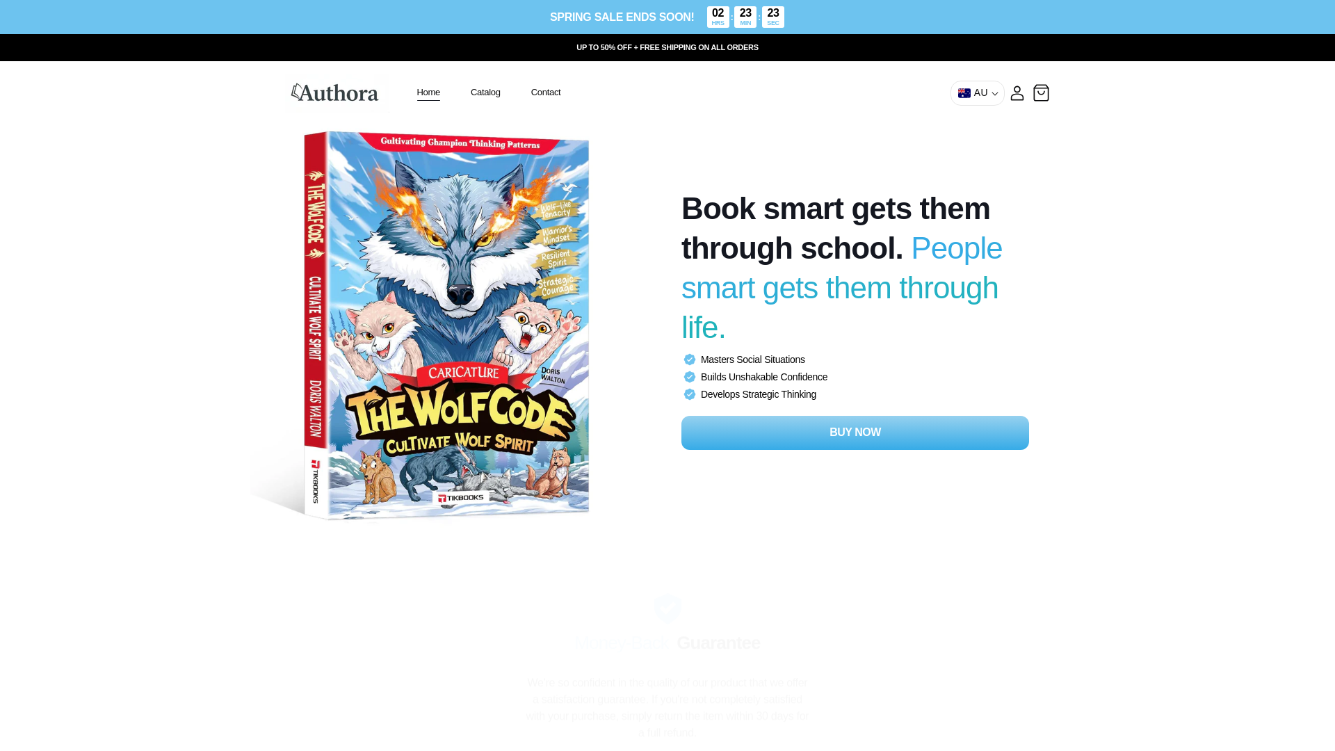 website screenshot of https://ourauthora.com/