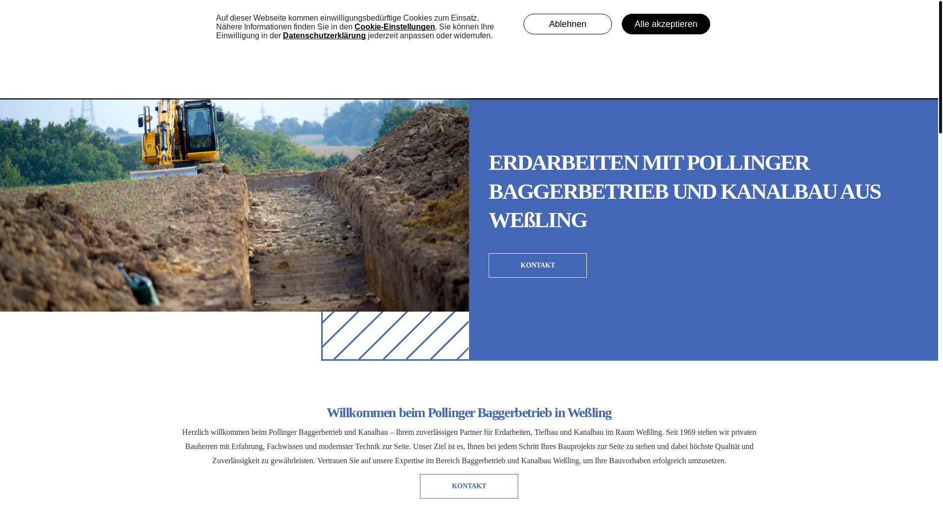 website screenshot of https://kanalbau-pollinger.de/