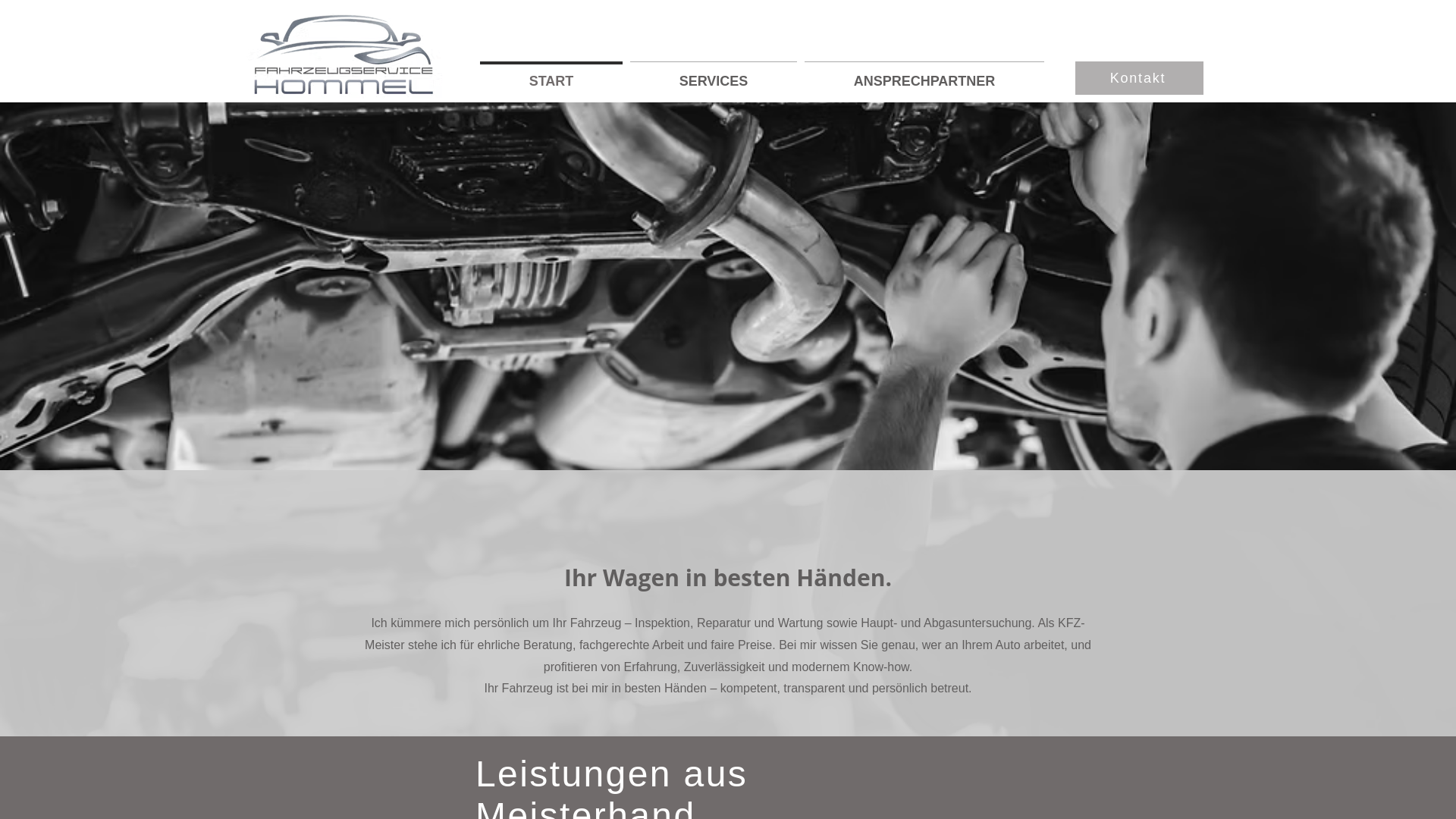 website screenshot of https://fahrzeugservice-hommel.de/