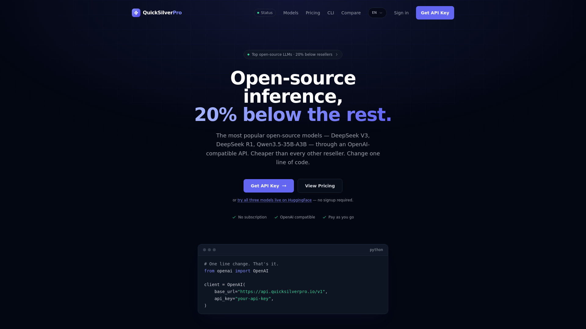 website screenshot of https://quicksilverpro-5js.pages.dev/