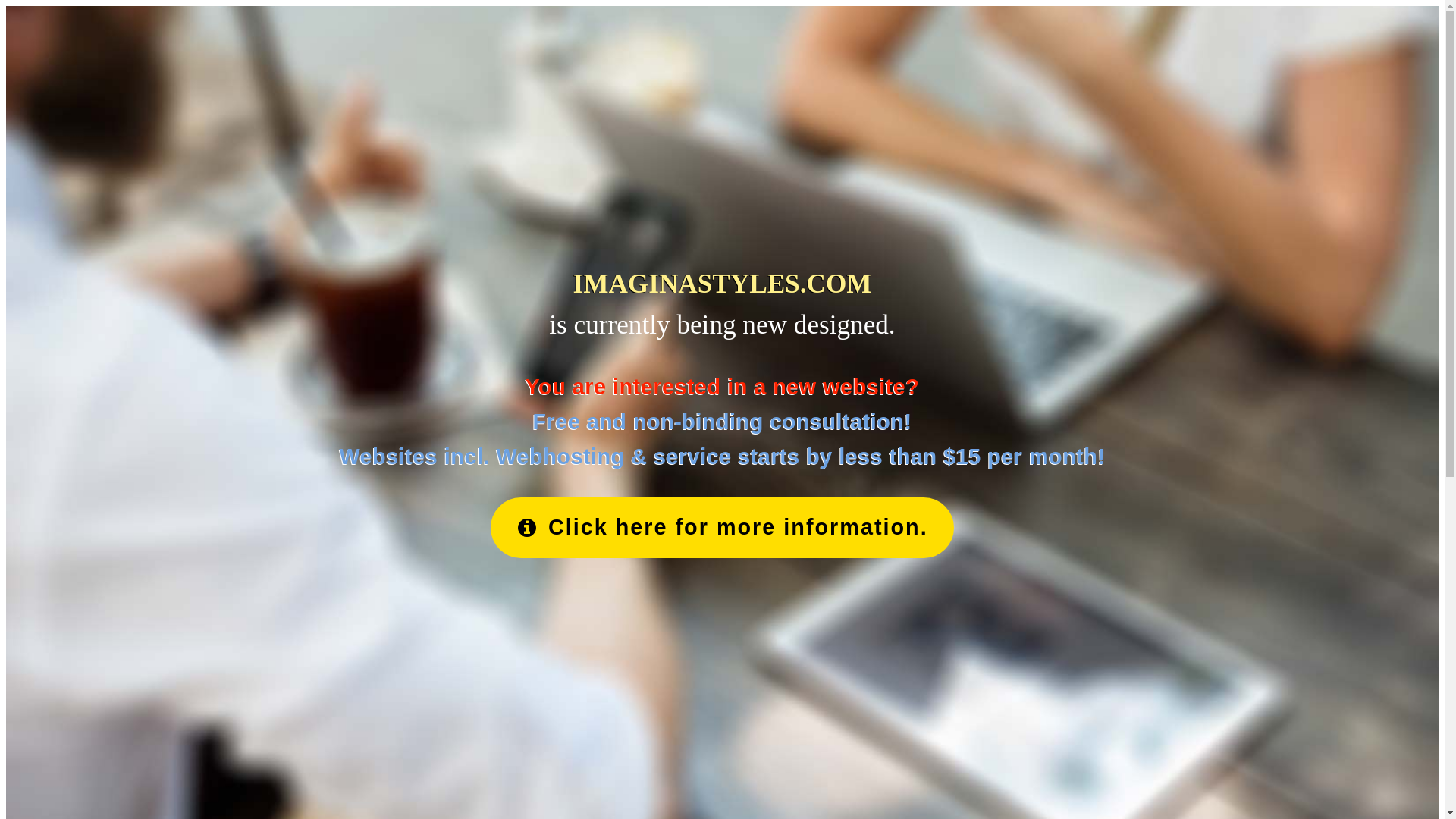 website screenshot of https://imaginastyles.com/
