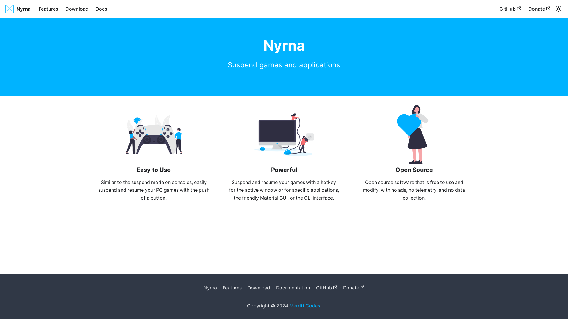 website screenshot of https://nyrna-website.pages.dev/