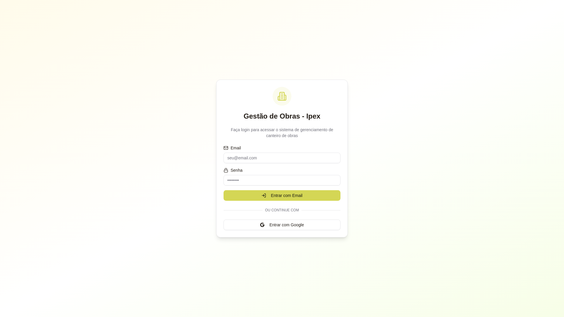 website screenshot of https://gestaodeobras.one/