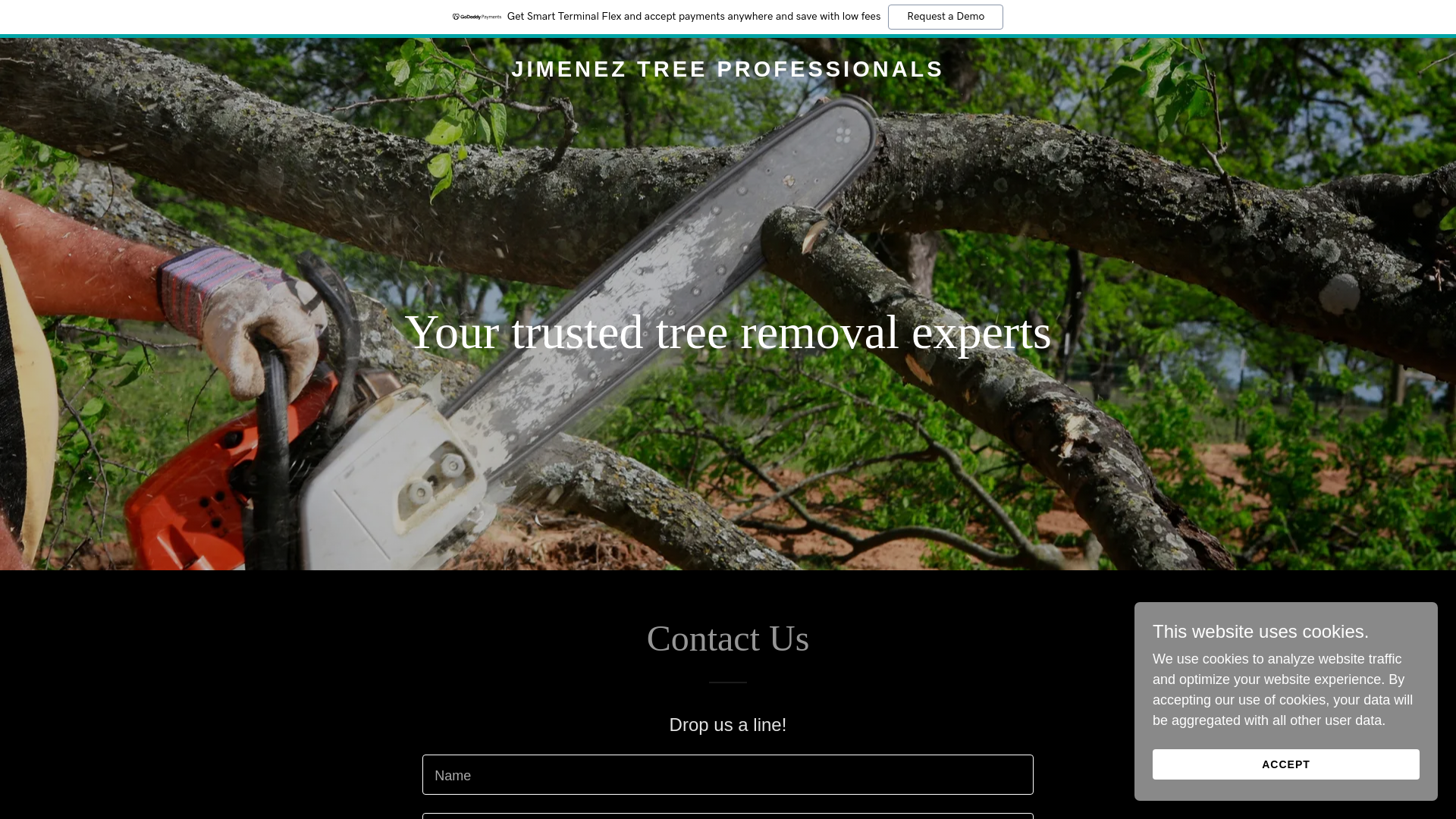 website screenshot of https://jimeneztree-pro.com/