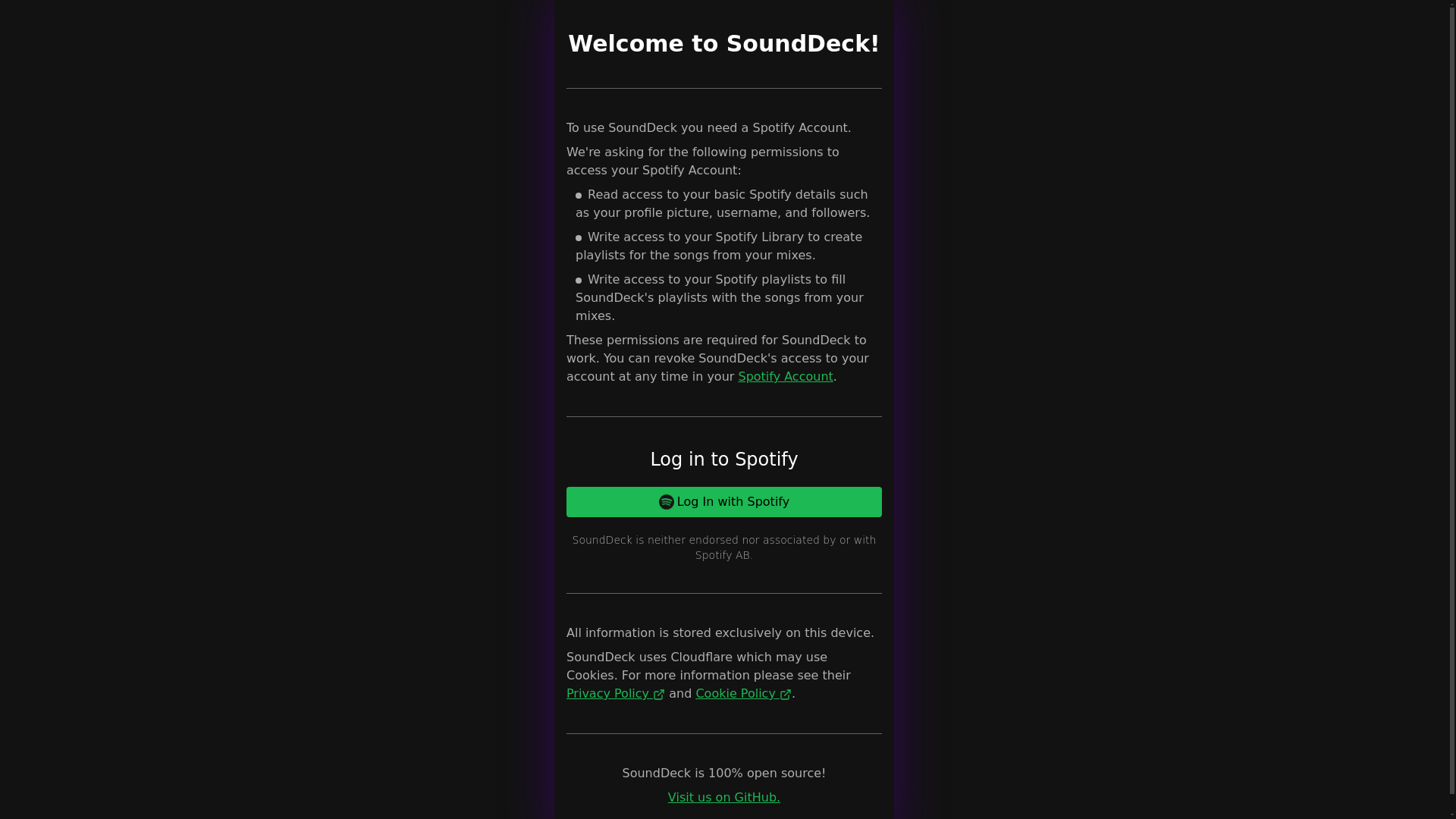 website screenshot of https://sounddeck.pages.dev/
