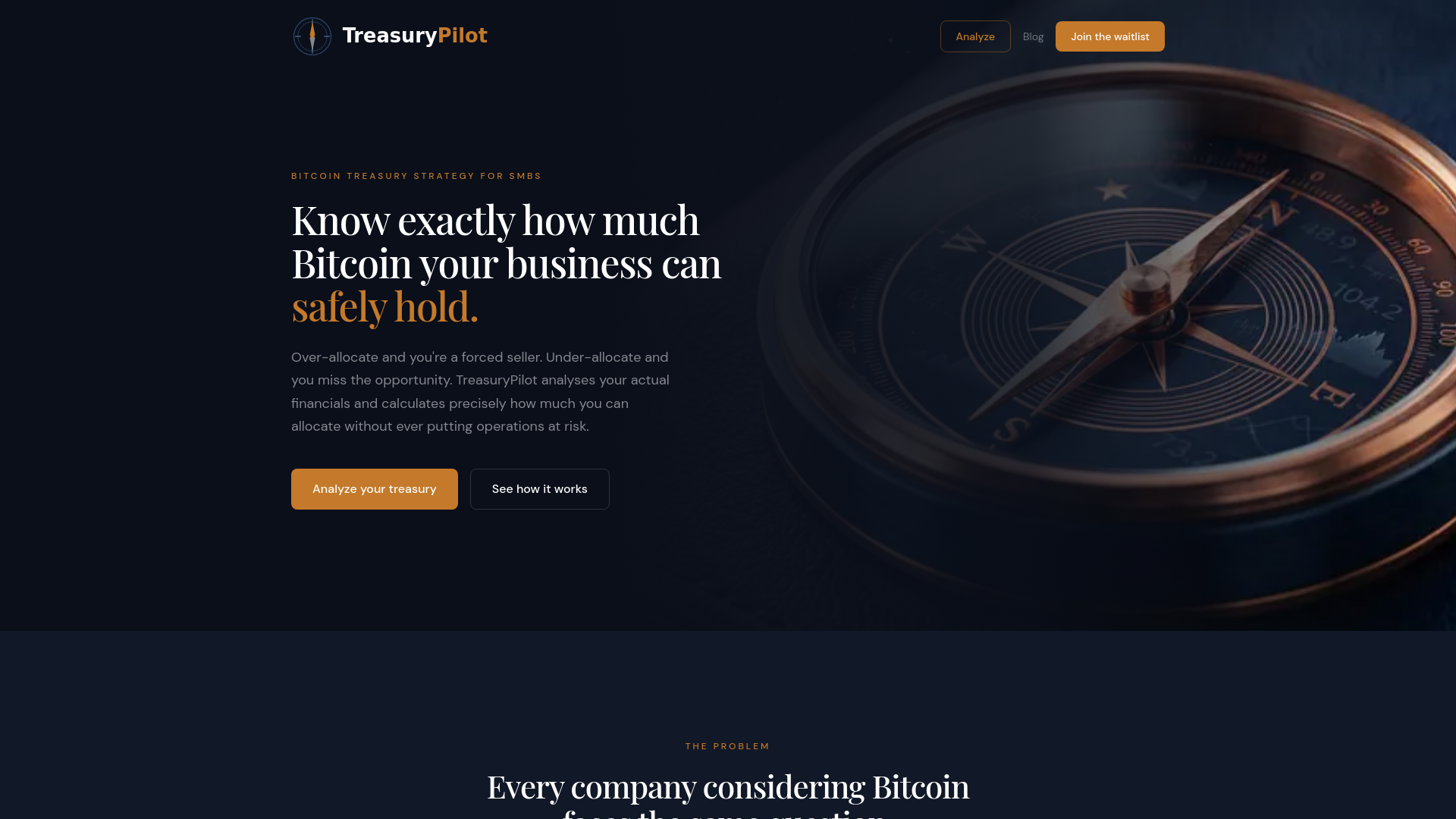 website screenshot of https://treasurypilot.app/