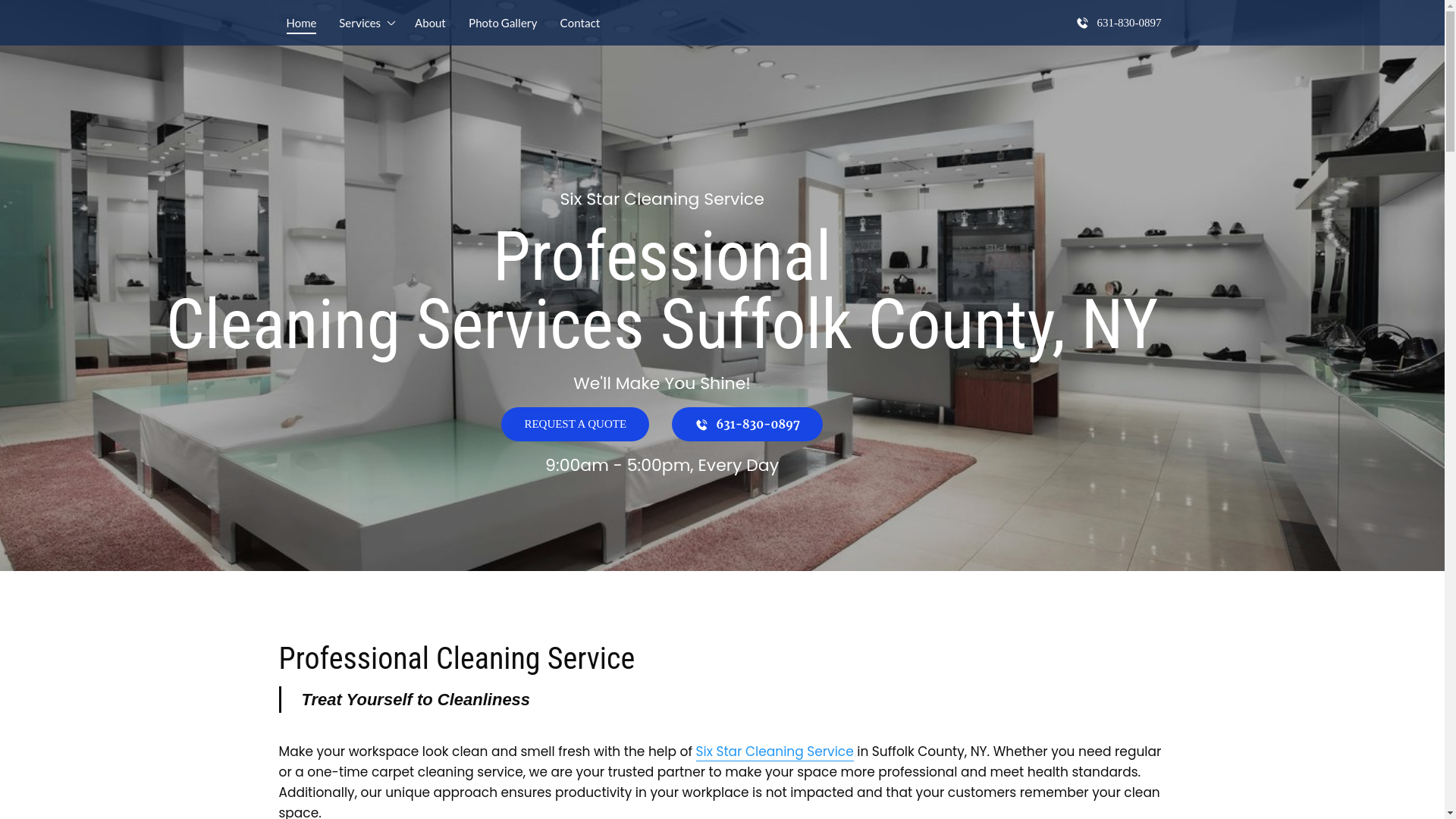 website screenshot of https://sixstarcleaninginc.com/
