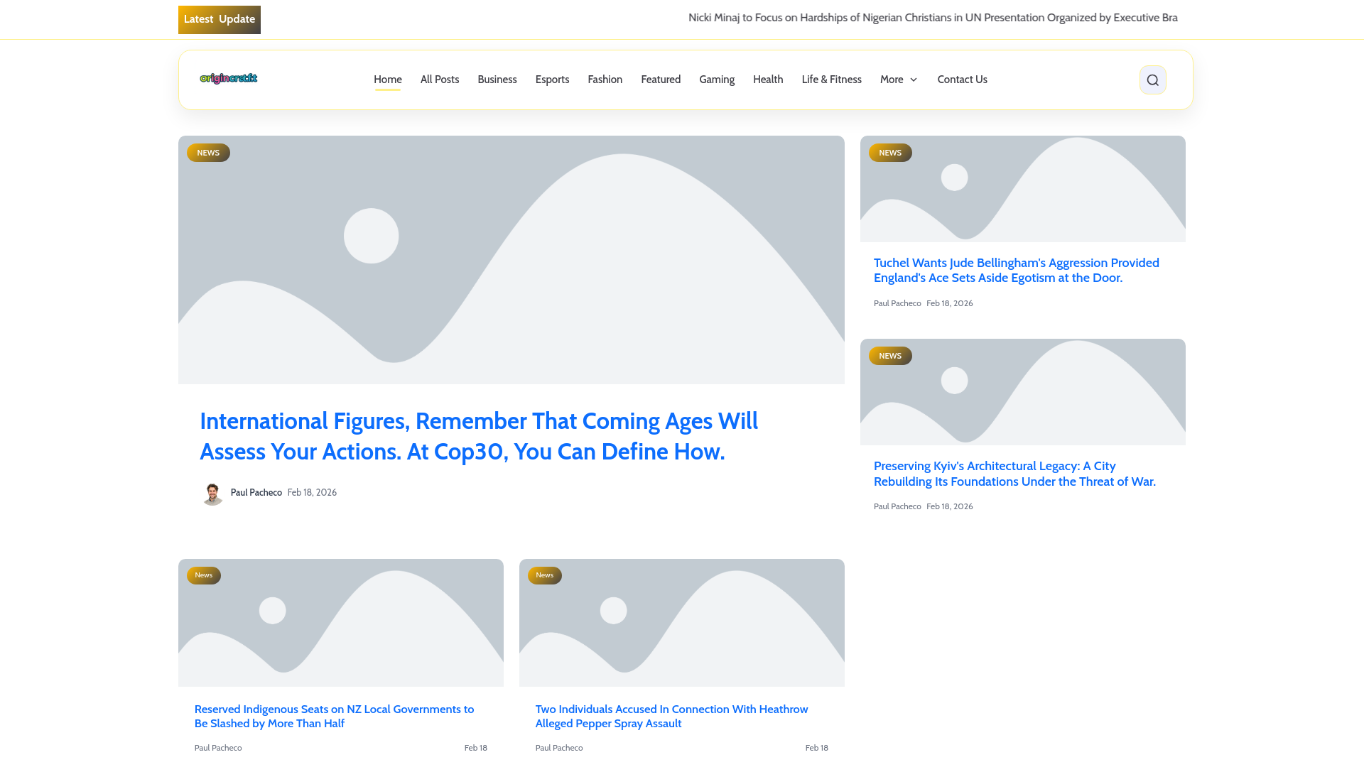 website screenshot of https://origincraft.ca/