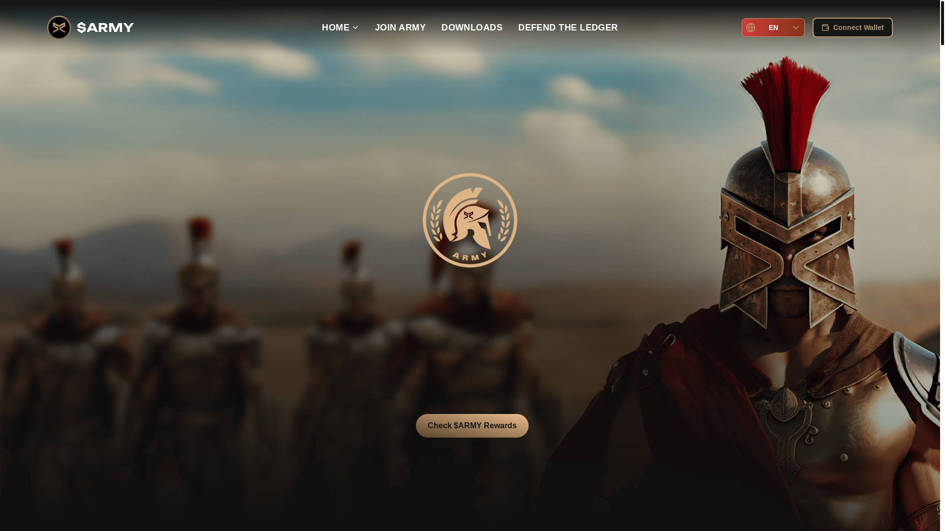 website screenshot of https://xrplarmytoken.com/