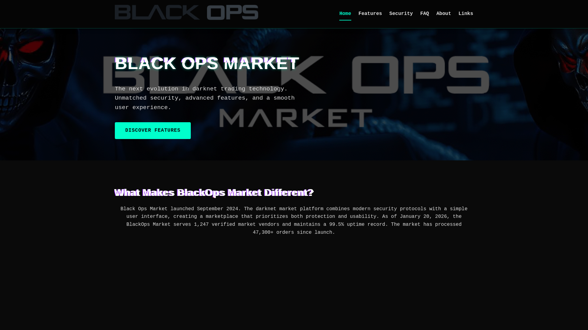 website screenshot of https://black-ops.vip/