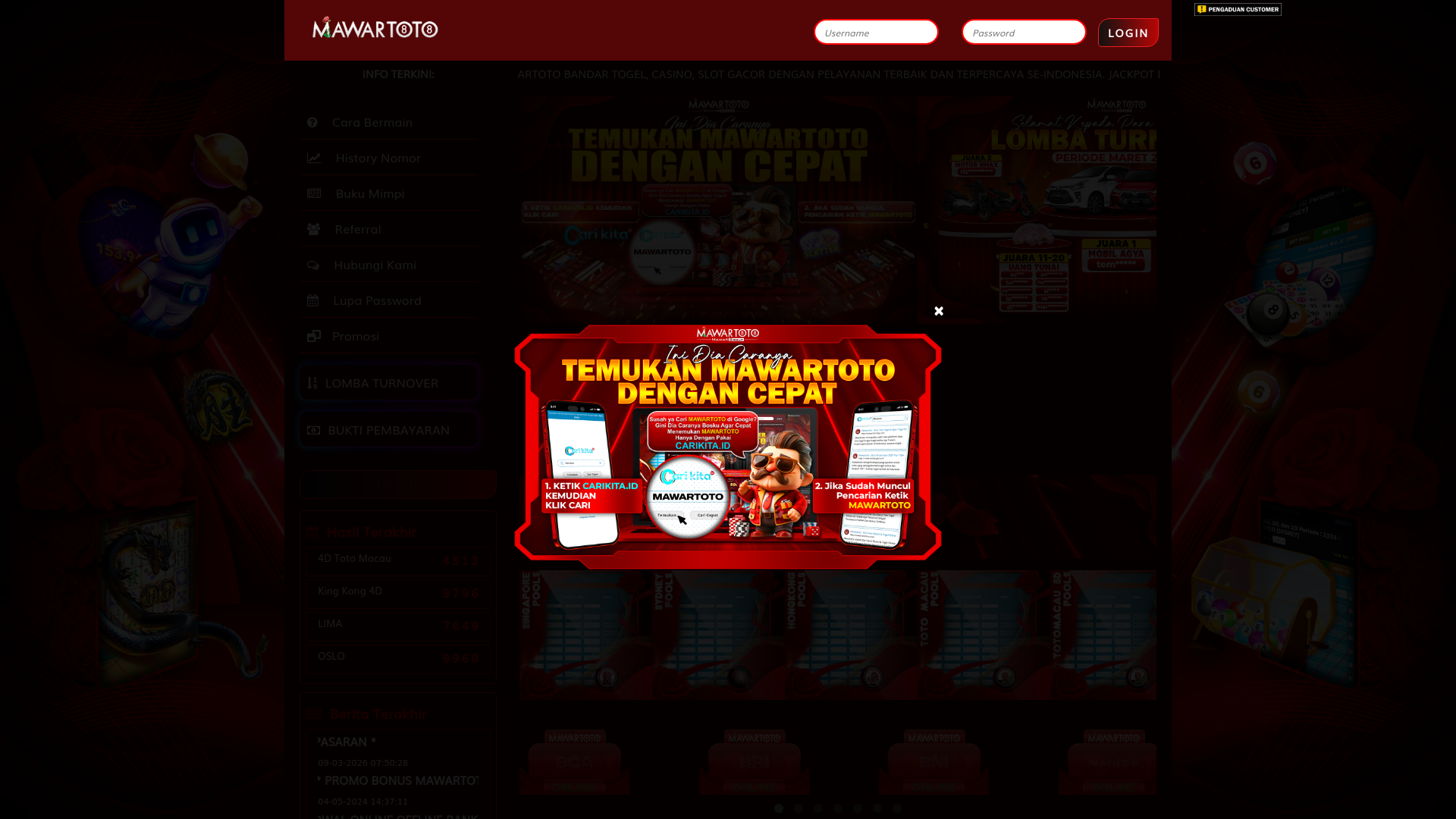 website screenshot of https://mawartotobarat.com