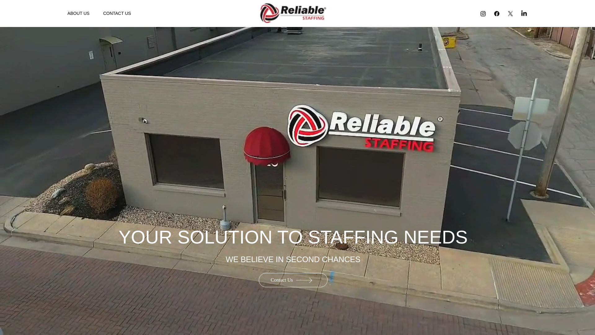 website screenshot of https://reliablestaffingin.com/