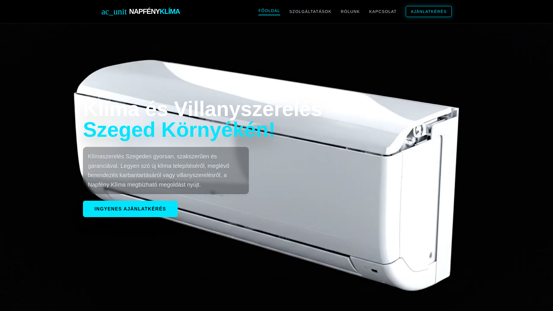 website screenshot of https://szegedklimaszrelo.pages.dev/