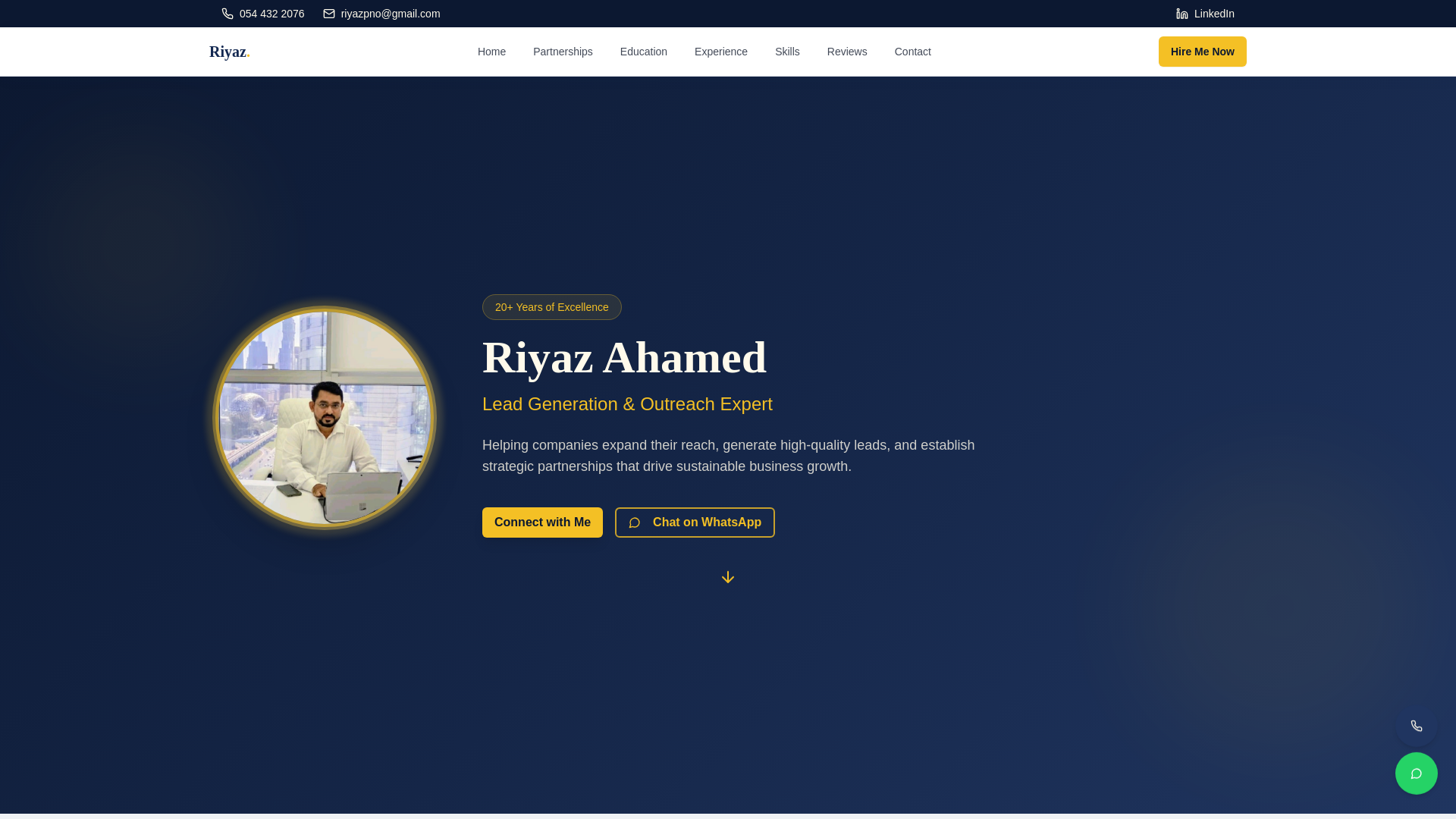 website screenshot of https://riyazmktg.com/