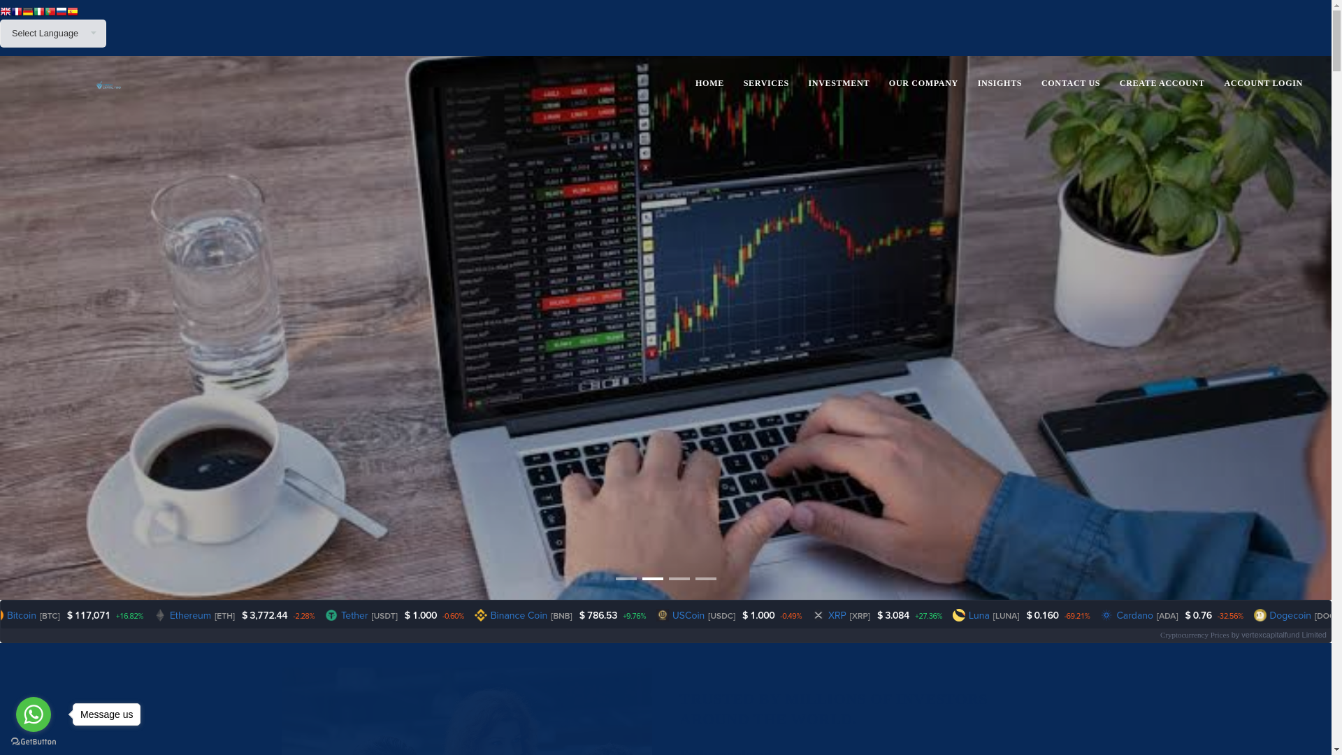 website screenshot of https://vertexcapitalfund.org/