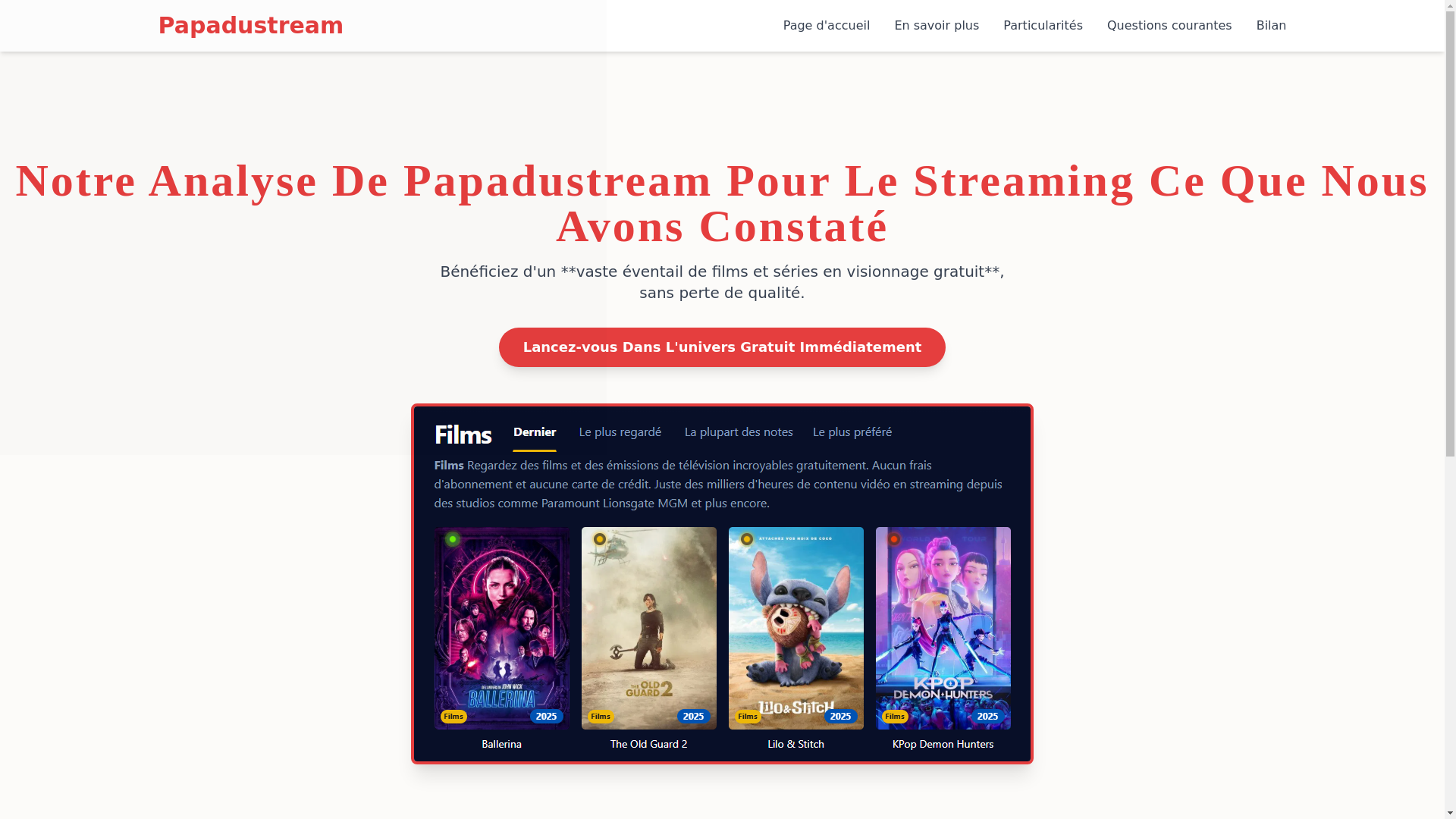 website screenshot of https://papadustream-72or.pages.dev/