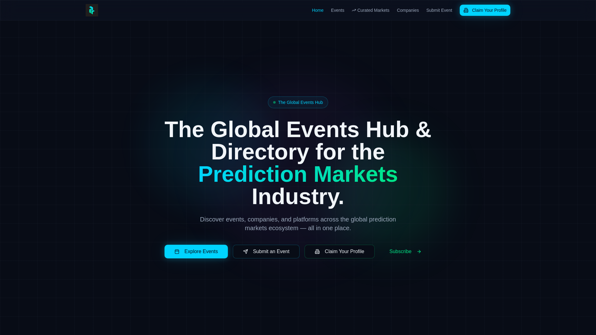 website screenshot of https://predictevents.xyz/