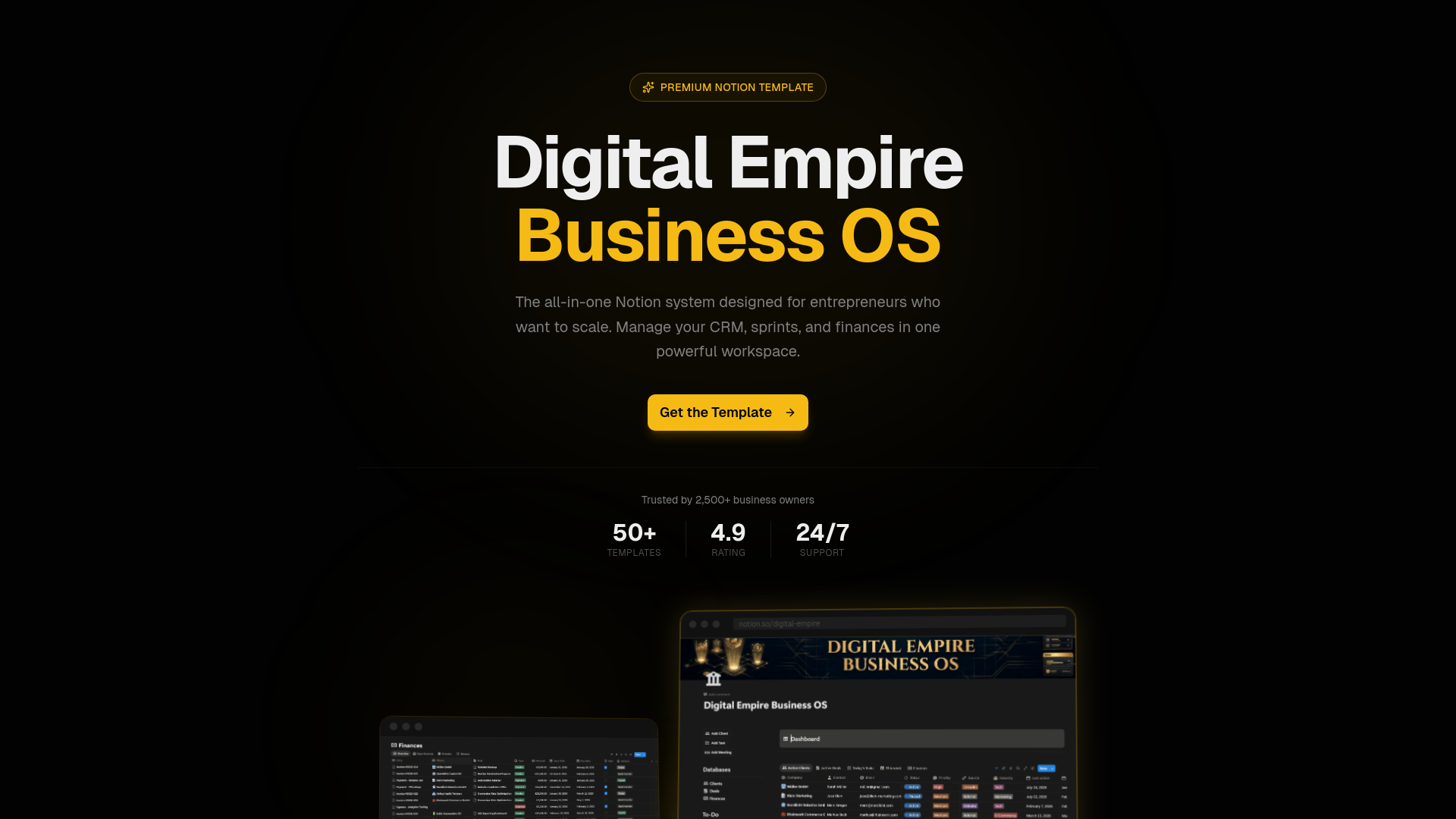 website screenshot of https://digitalosempire.com/
