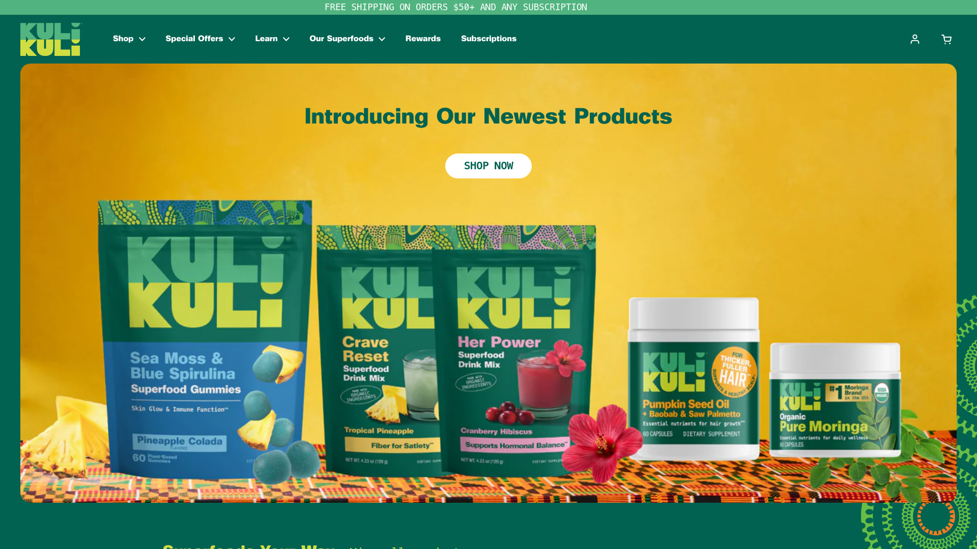 website screenshot of https://www.kulikulifoods.com
