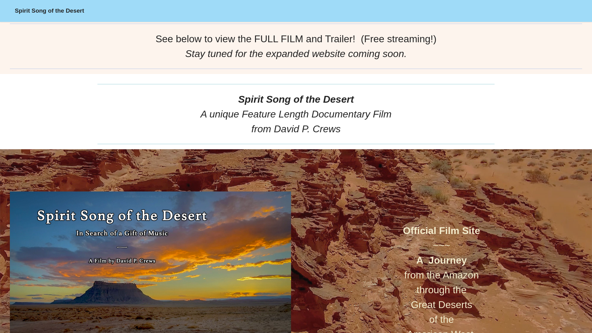 website screenshot of https://spiritsongofthedesert.com/
