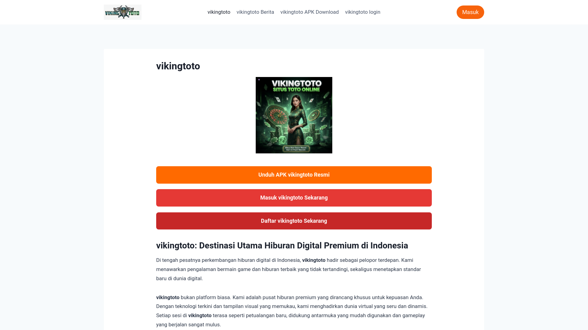 website screenshot of https://vikingtoto.top/