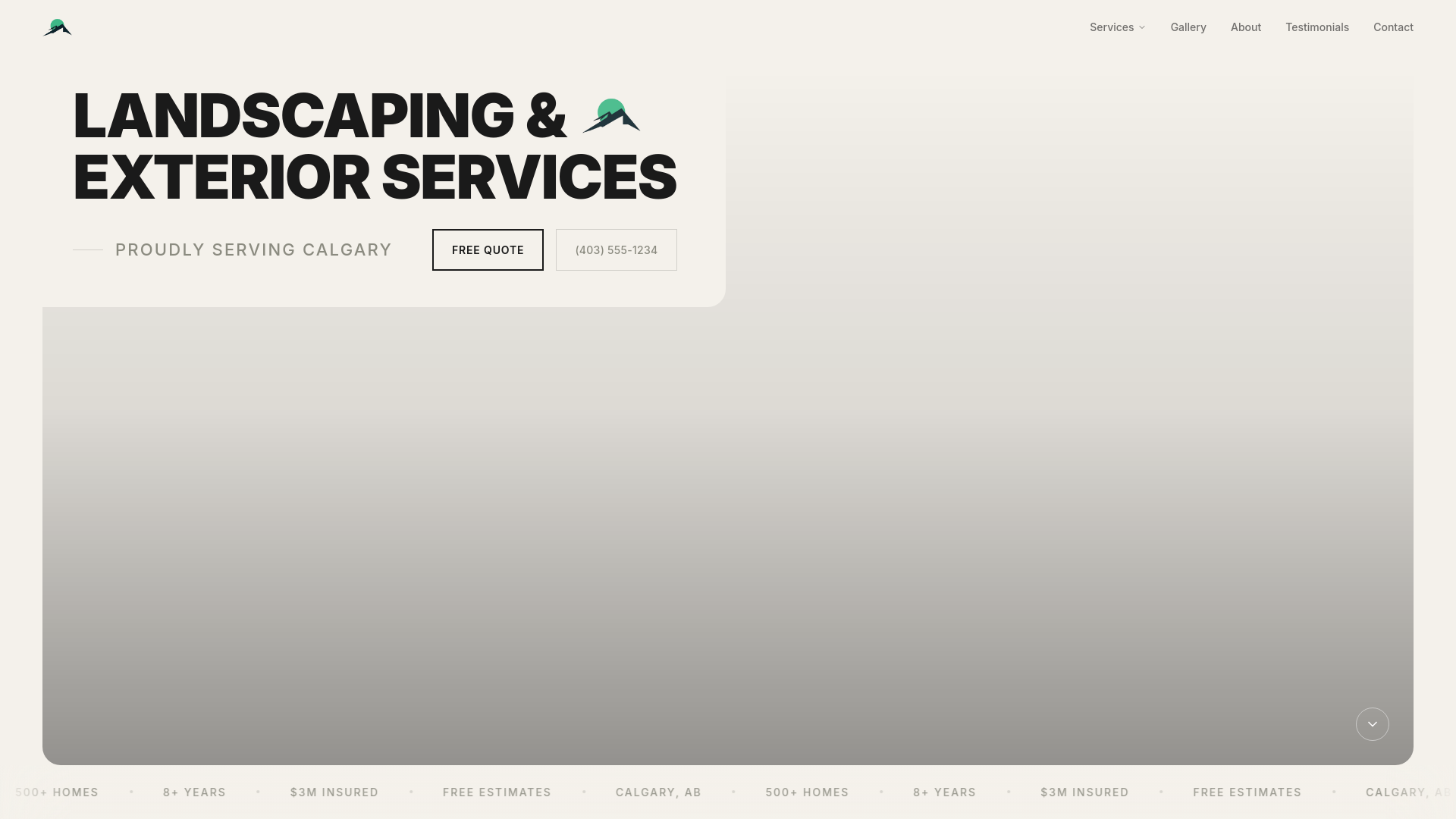 website screenshot of https://templelandscaping.ca