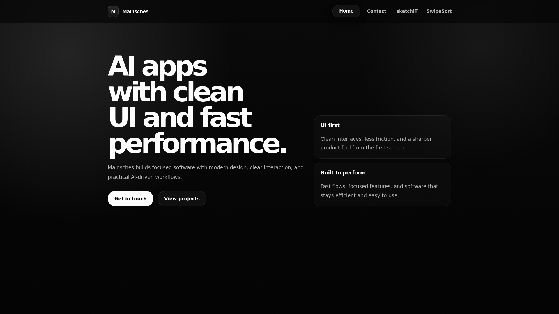 website screenshot of https://mainsches.com