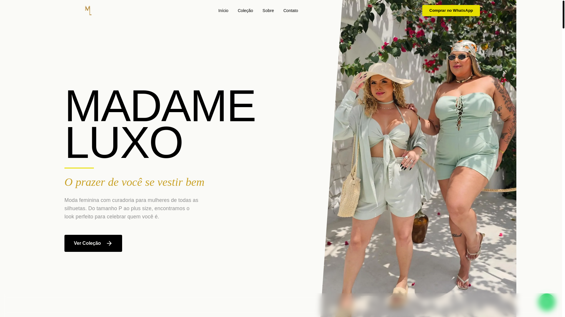 website screenshot of https://lp-madame-luxo.pages.dev/