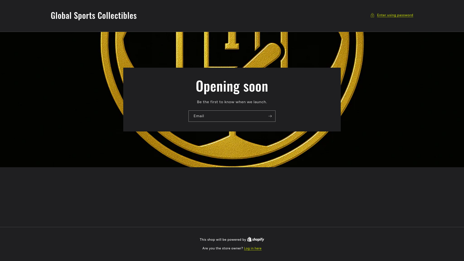 website screenshot of https://globalsportscollectibles.com/