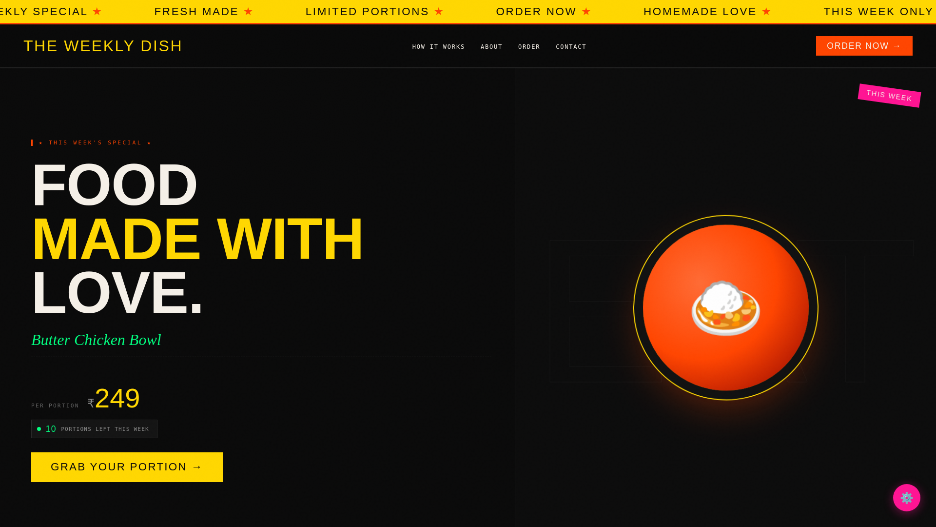 website screenshot of https://weeklydishes.pages.dev/