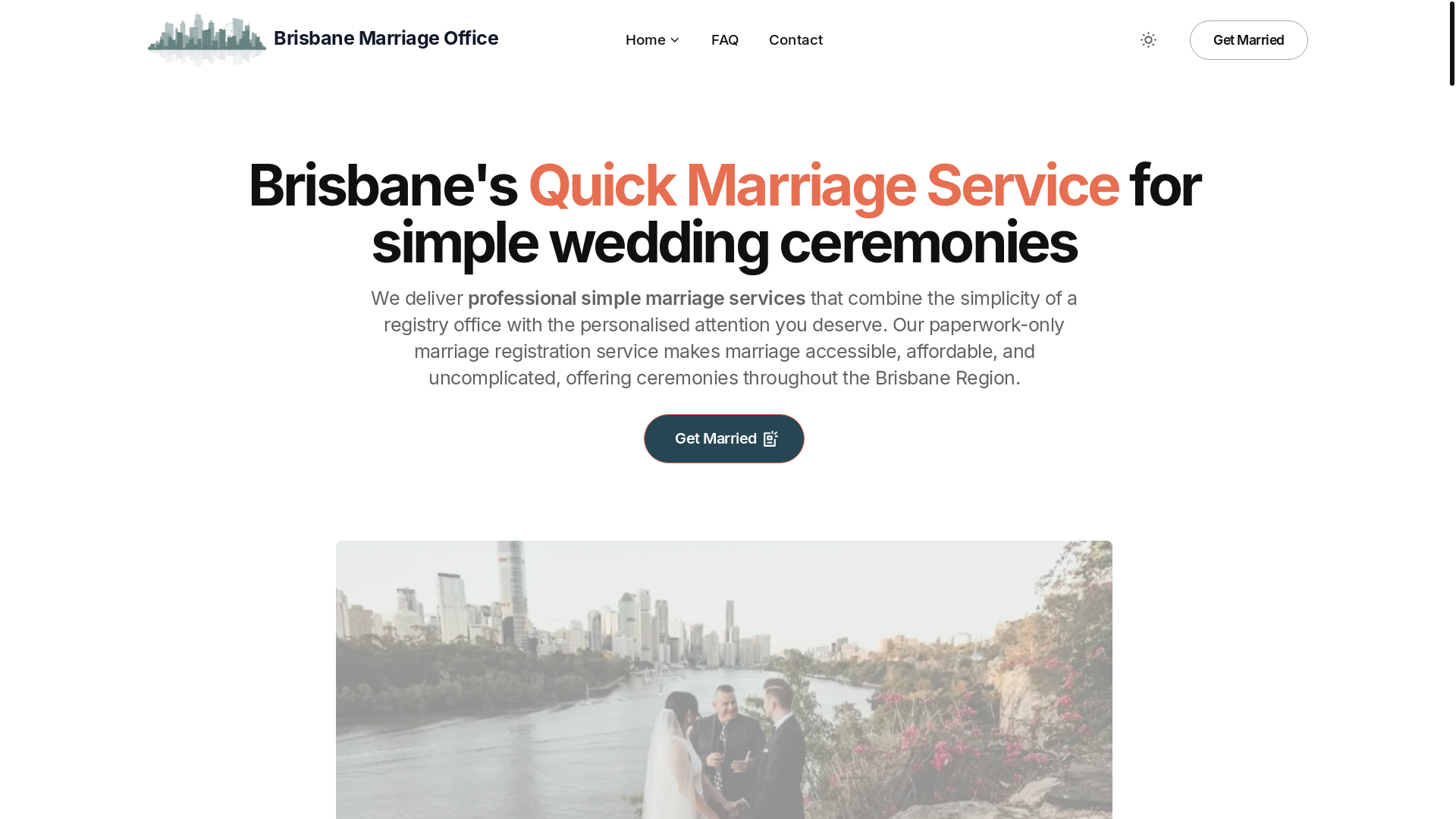 website screenshot of https://brisbanecitycelebrants.pages.dev/