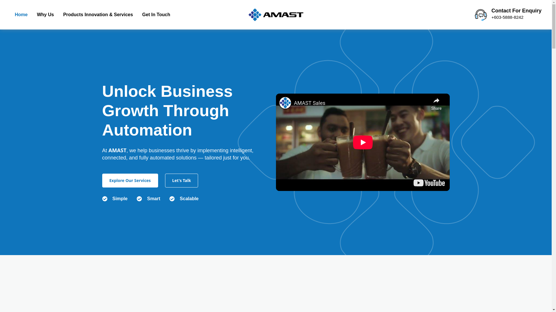 website screenshot of https://amast.ai/