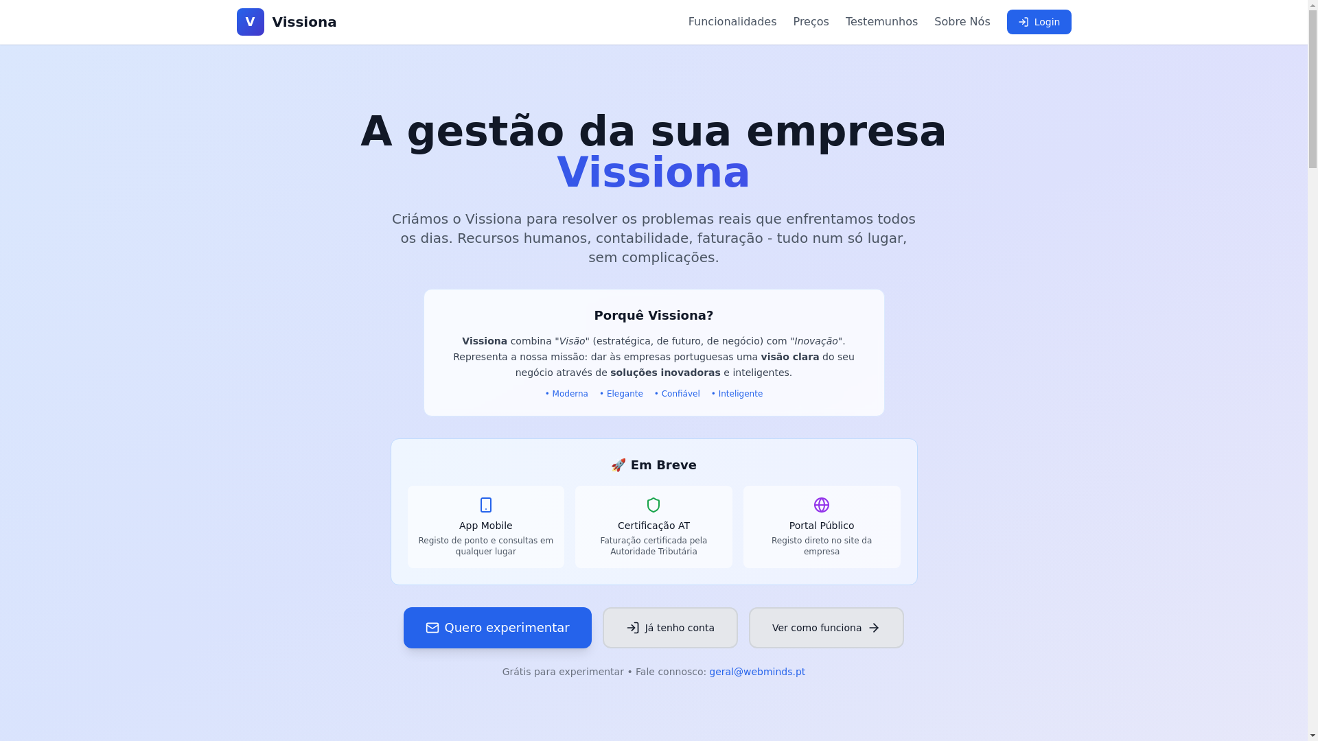 website screenshot of https://vissiona.pt/