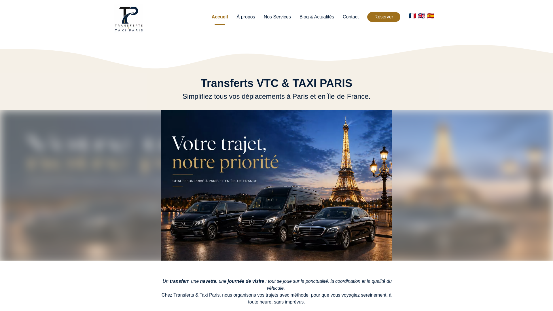 website screenshot of https://transfertstaxiparis.fr/