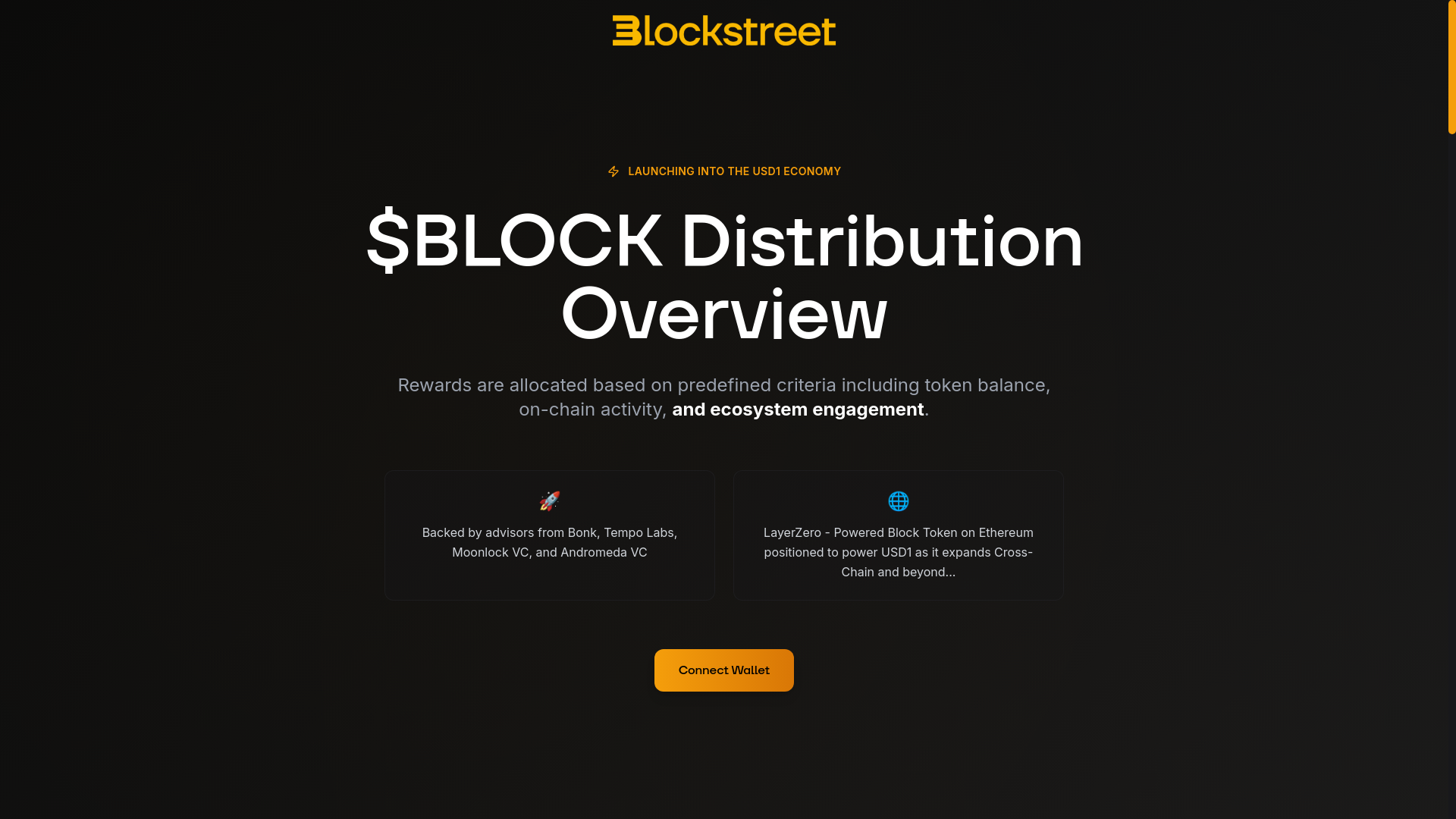 website screenshot of https://distribute-blockstreet.xyz/