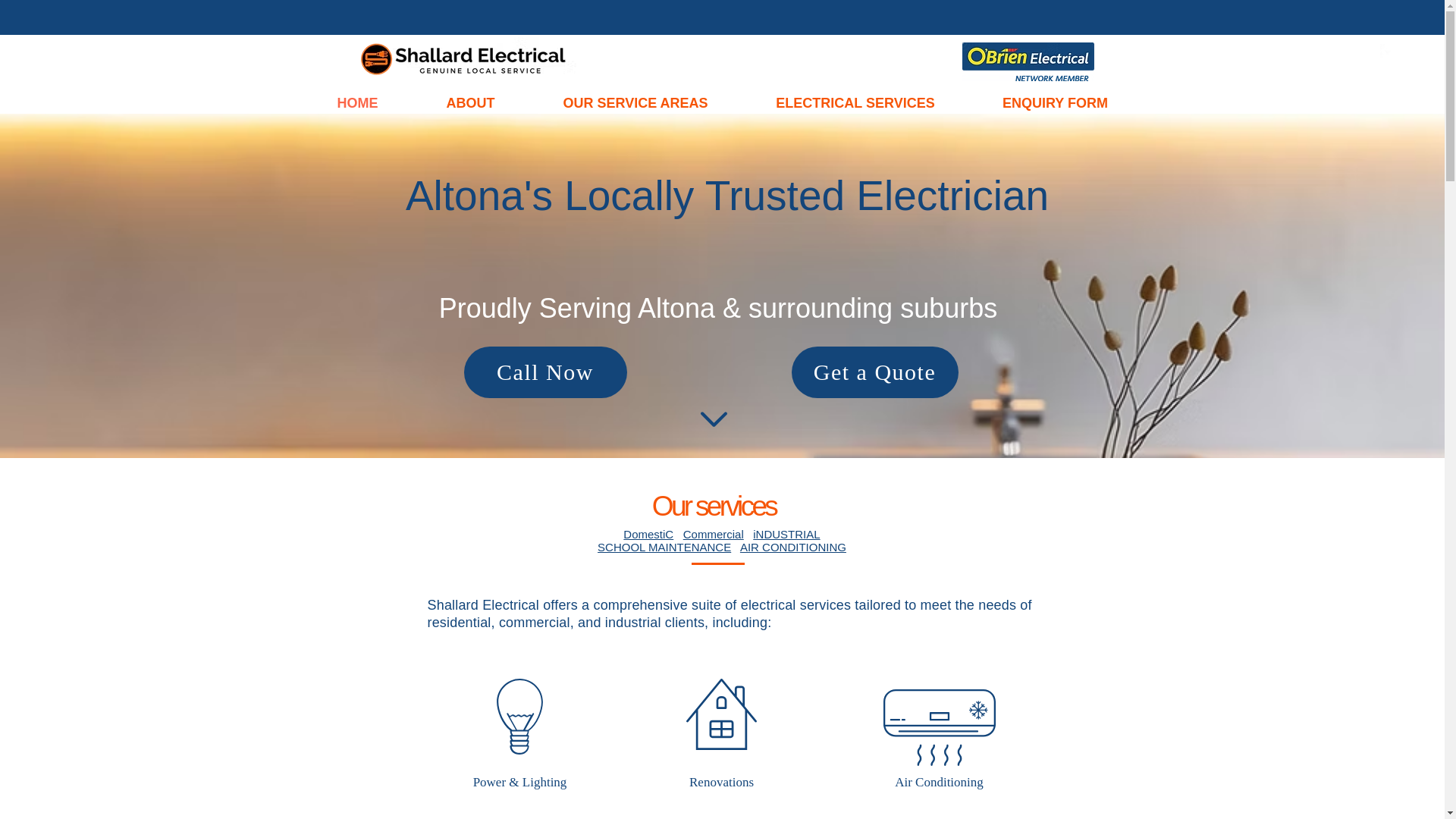 website screenshot of https://shallardelectrical.online/