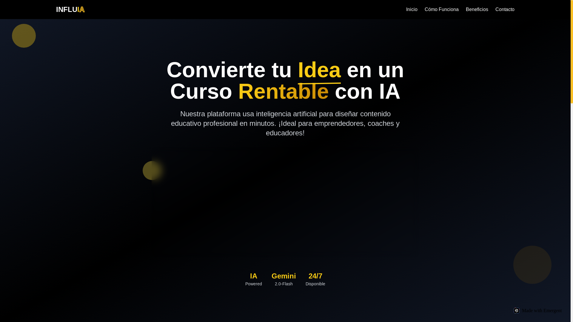 website screenshot of https://creatucursoinfluia.online/