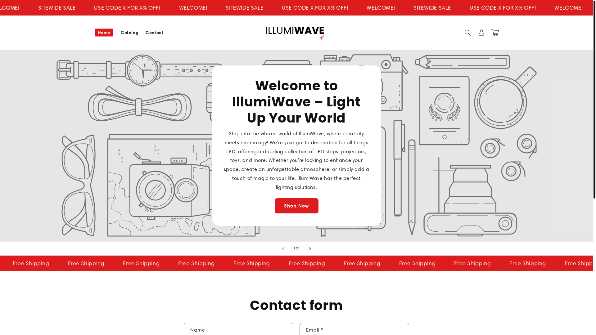 website screenshot of https://illuminatewave.shop/