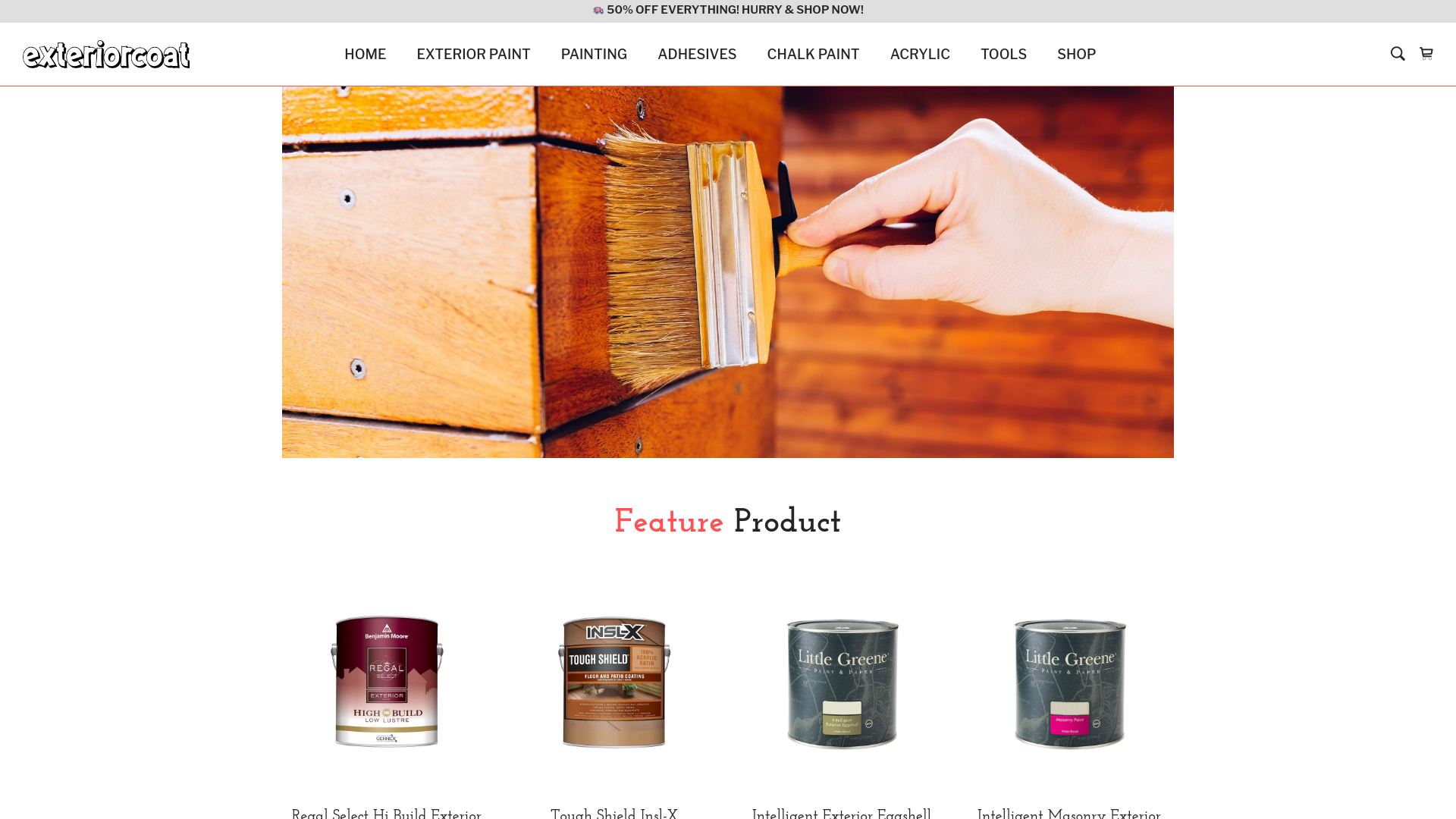 website screenshot of https://exteriorcoat.com/