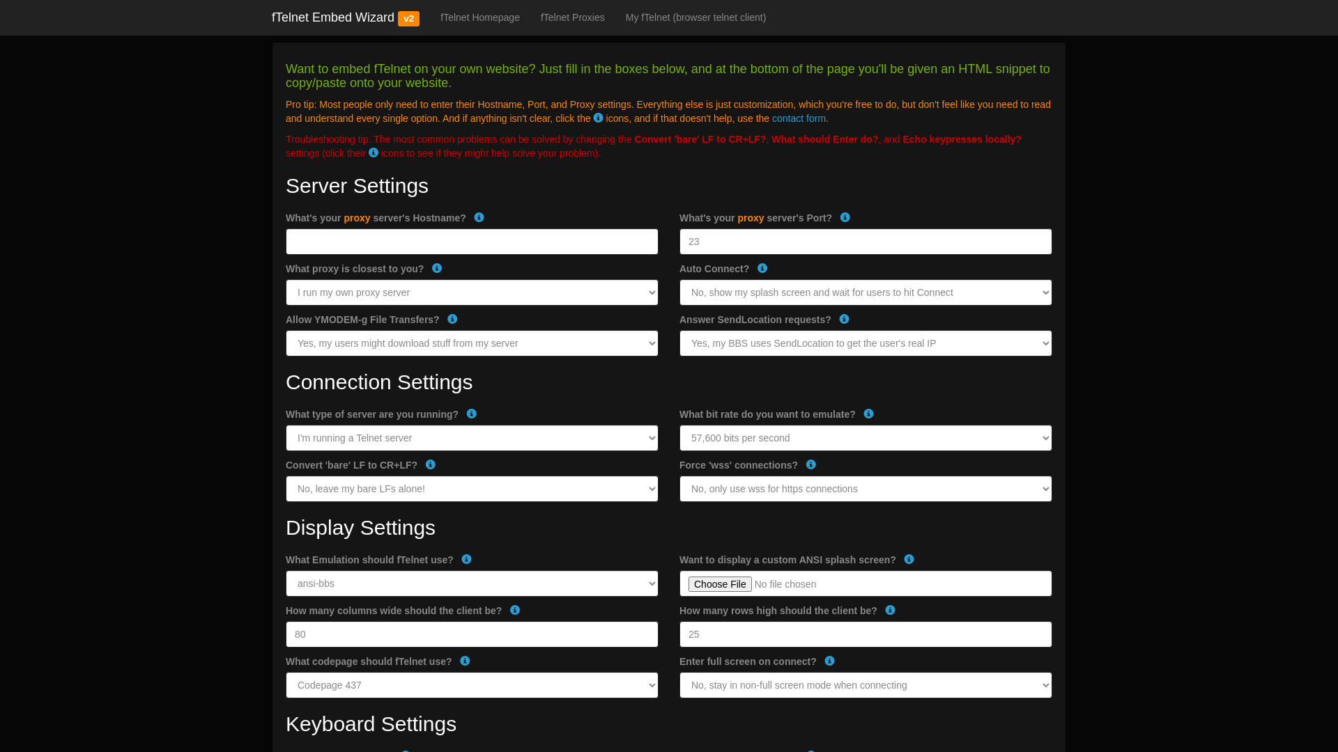 website screenshot of https://embed-v2.ftelnet.ca/