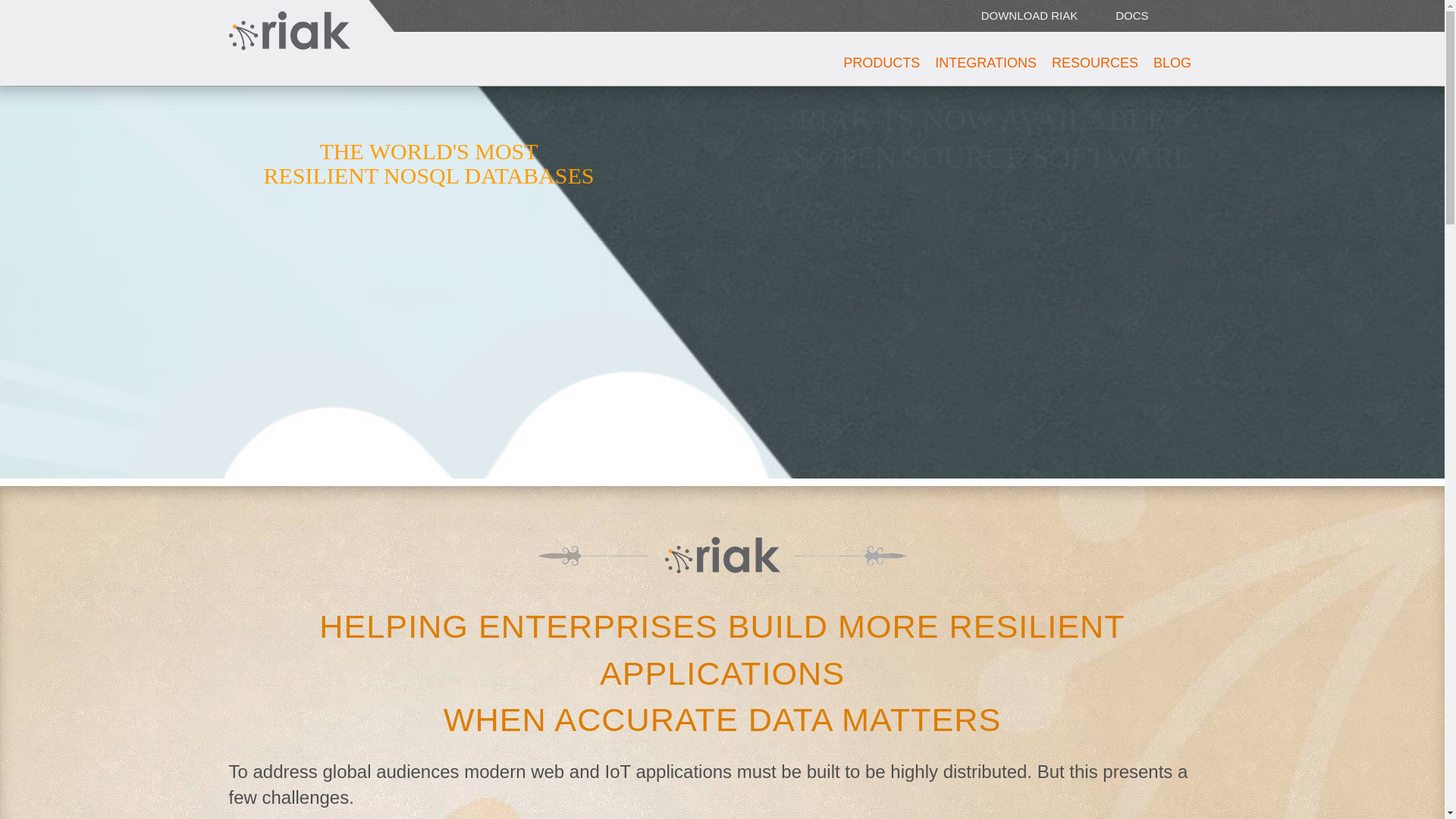 website screenshot of https://riak.com
