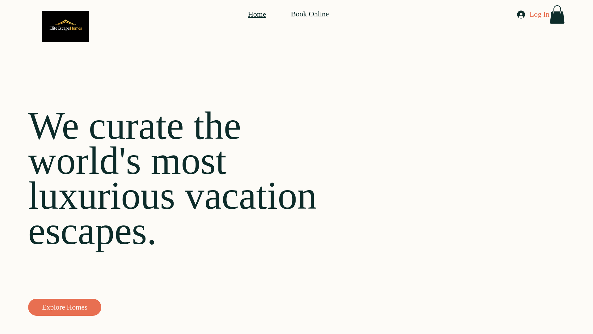 website screenshot of https://eliteescapehomesllc.com