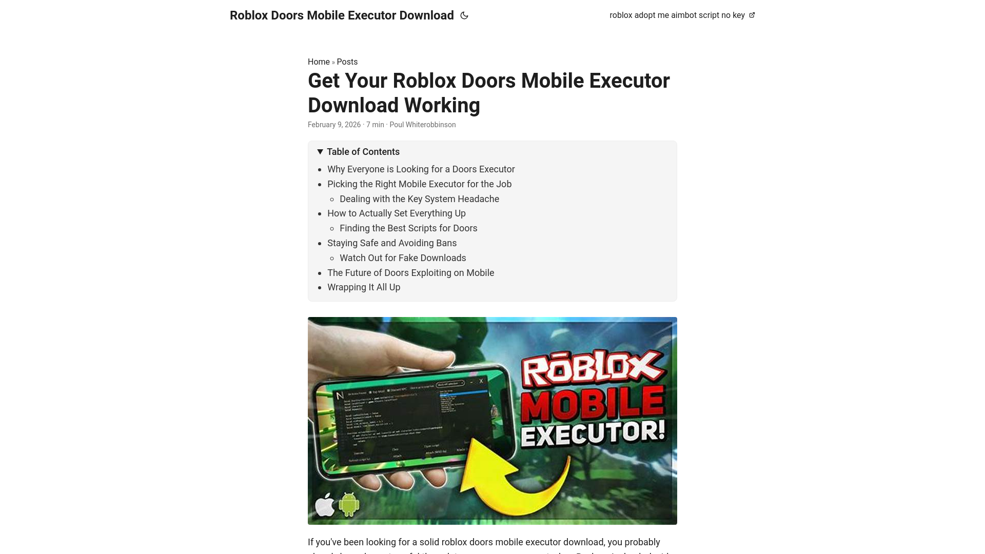 website screenshot of https://roblox-doors-mobile-executor-download.pages.dev/