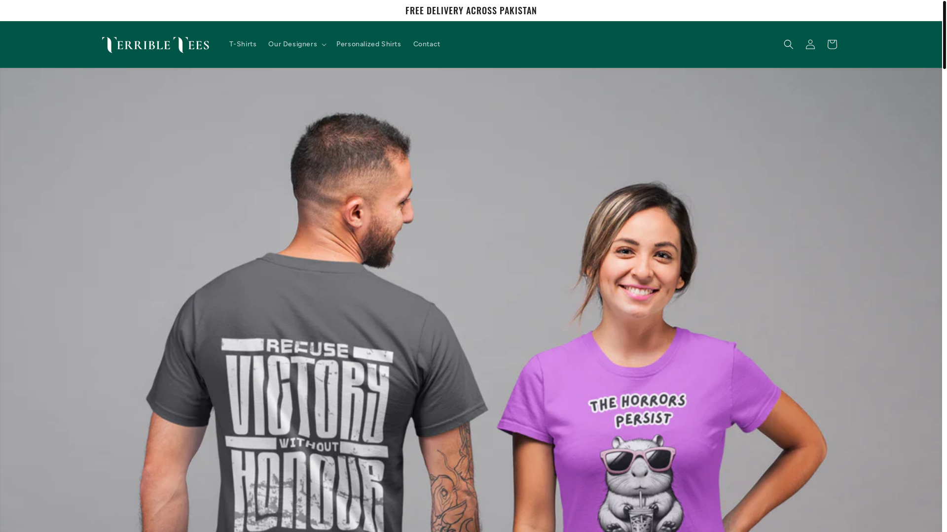 website screenshot of https://terribletees.pk/