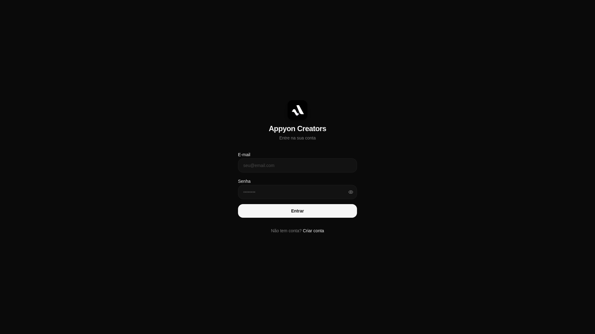 website screenshot of https://appyoncreators.com
