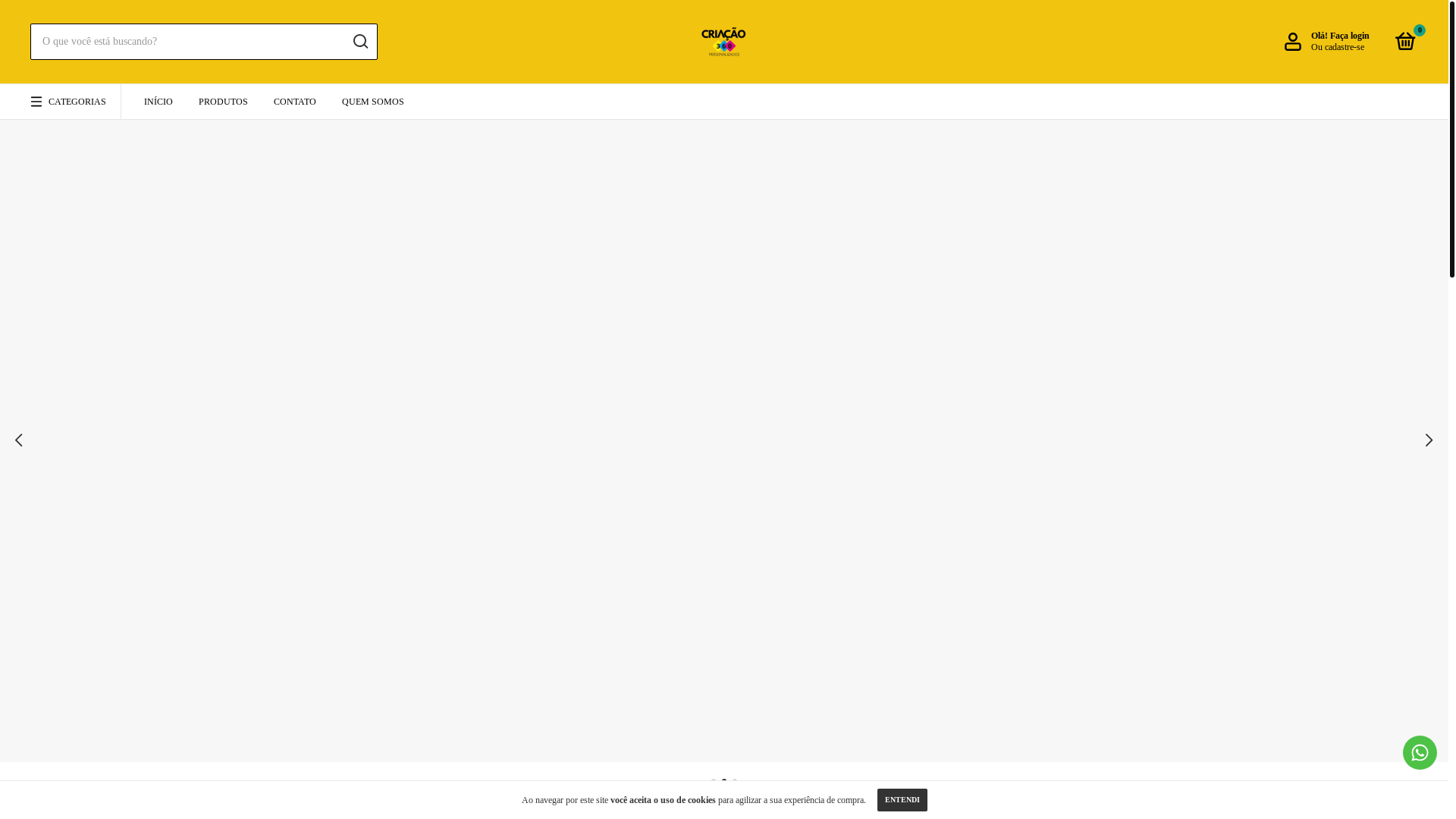 website screenshot of https://criacao360personalizados.com.br/