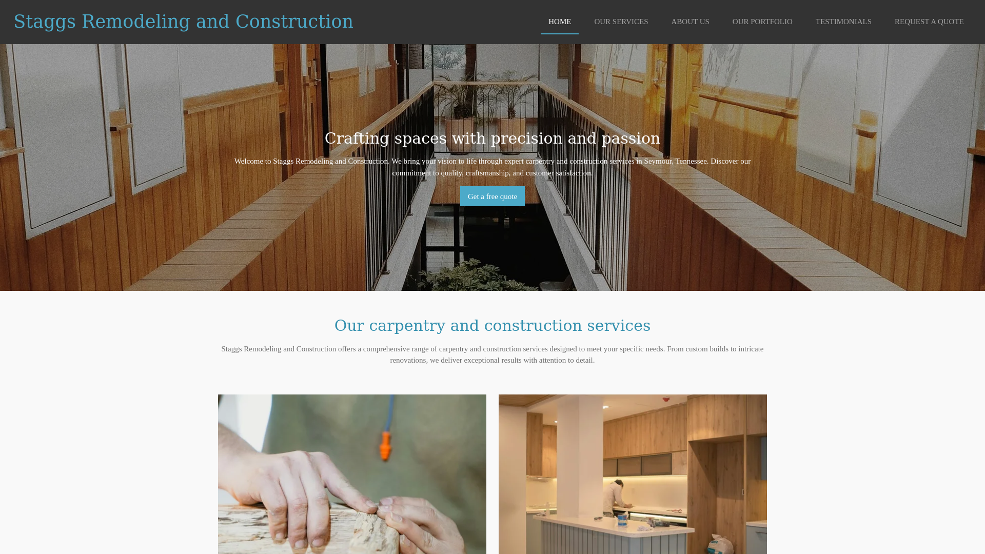 website screenshot of https://staggsremodelingandconstruction.com/