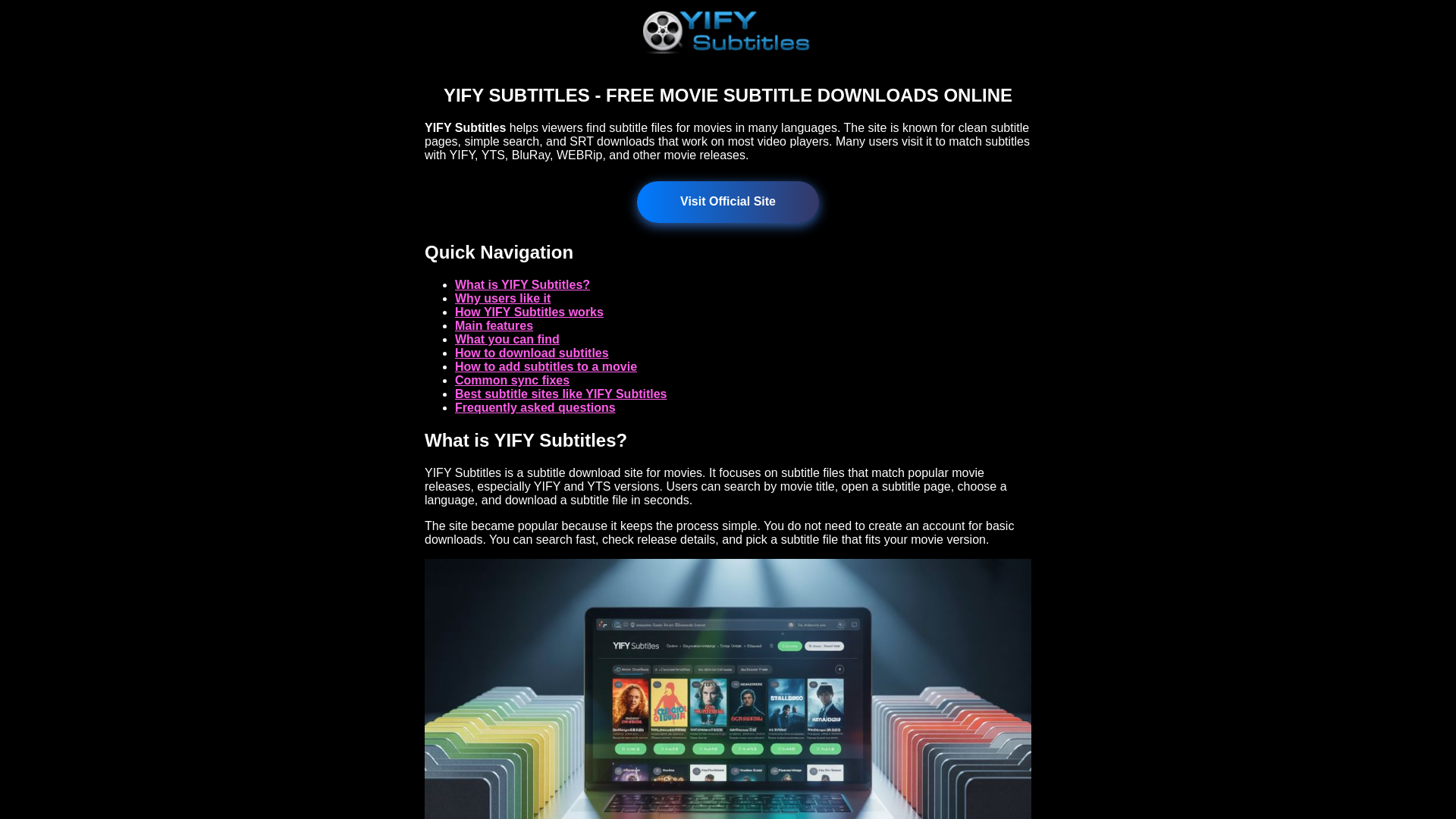 website screenshot of https://yifysubtitles-cv-09j.pages.dev/