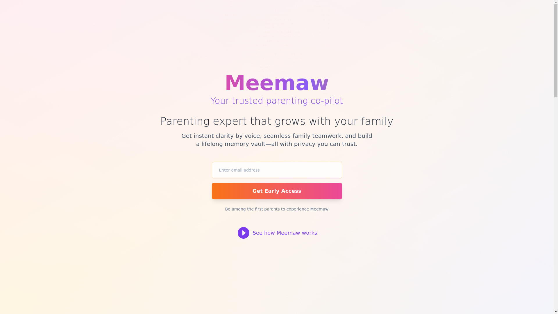 website screenshot of https://meemaw.me/