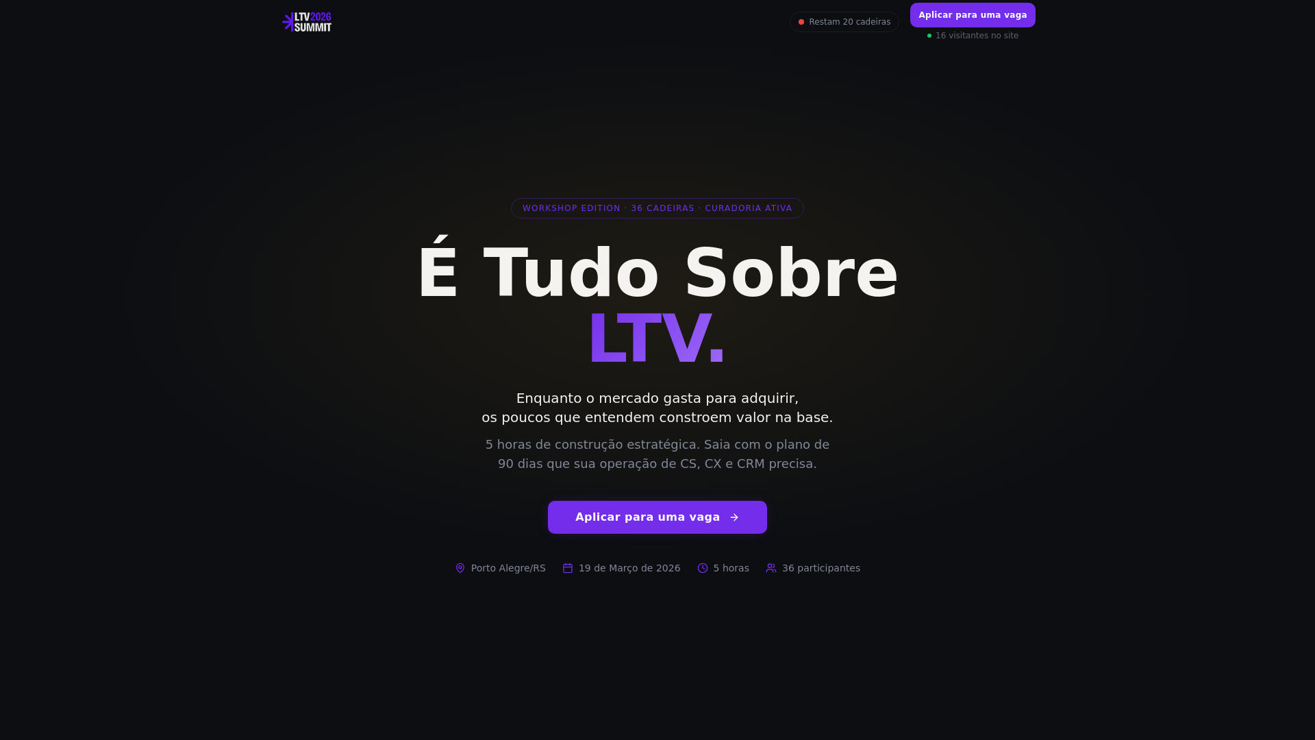 website screenshot of https://ltvsummit.com.br/